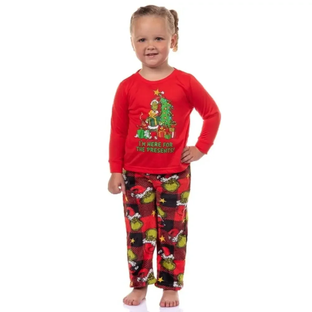 NEW! Size 4T Dr Seuss The Grinch Pajamas Buffalo Plaid Matching Family Sleepwear